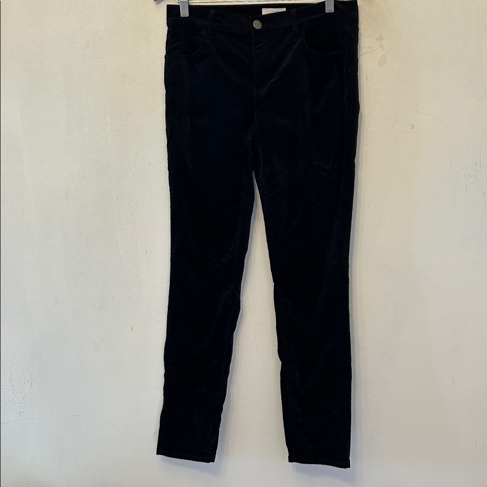 Loft black velvet feel skinny pants Size 4 EUC